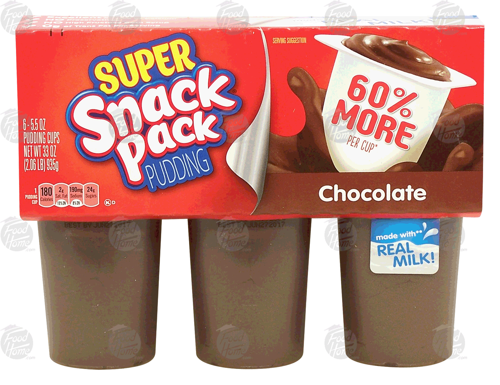 Snack Pack Super chocolate pudding, 6-count Full-Size Picture